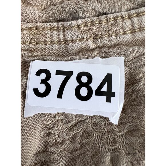Free People Women's Gold Tan Jacquard Textured Skinny Pants Size 26 - Picture 11 of 11